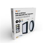 Solight WD175-B, LED mini panel CCT, prisazený, 24W, 1800lm, 3000K, 4000K, 6000K, štvorcový, čierna farba