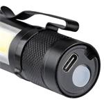 Solight WL115-R, LED kovové svietidlo nabíjacie, 150+60lm, Li-Ion, čierna