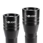Solight WL116, LED kovové svietidlo 3W + COB, 150 + 120lm, 2x AA, čierna