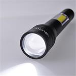 Solight WL116, LED kovové svietidlo 3W + COB, 150 + 120lm, 2x AA, čierna