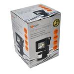 Solight WM-10WS-E, LED vonkajší reflektor, 10W, 700lm, AC 230V, čierny, so senzorom
