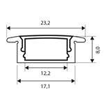 Solight WM905-2, hliníková lišta s bočnicami pre LED pásiky, 22x17x8mm