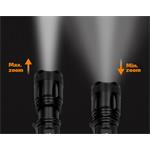 Solight WN22, nabíjacie LED svietidlo, 600lm, XM-L2 T6, fokus, 2200mAh Li-Ion, USB nabíjanie