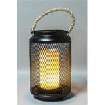 Solight WO3101, kovový lampáš s LED sviečkou, teplá biela, 3xAA, čierna, 20cm