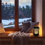 Solight WO3101, kovový lampáš s LED sviečkou, teplá biela, 3xAA, čierna, 20cm