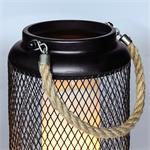 Solight WO3101, kovový lampáš s LED sviečkou, teplá biela, 3xAA, čierna, 20cm