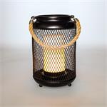 Solight WO3101, kovový lampáš s LED sviečkou, teplá biela, 3xAA, čierna, 20cm