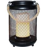 Solight WO3101, kovový lampáš s LED sviečkou, teplá biela, 3xAA, čierna, 20cm