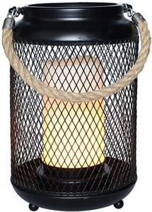 Solight WO3101, kovový lampáš s LED sviečkou, teplá biela, 3xAA, čierna, 20cm