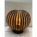 Solight WO3102, kovový okrúhly lampáš so žiarovkou s micro LED, teplá biela, medená, 3xAA, 19cm