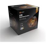 Solight WO3102, kovový okrúhly lampáš so žiarovkou s micro LED, teplá biela, medená, 3xAA, 19cm