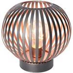 Solight WO3102, kovový okrúhly lampáš so žiarovkou s micro LED, teplá biela, medená, 3xAA, 19cm