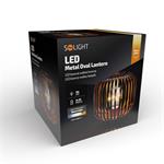Solight WO3103, kovový oválny lampáš so žiarovkou s micro LED, teplá biela, medená, 3xAA, 18cm