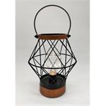 Solight WO3105, kovový lampáš so žiarovkou s micro LED, teplá biela, 3xAA, 20cm