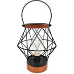 Solight WO3105, kovový lampáš so žiarovkou s micro LED, teplá biela, 3xAA, 20cm