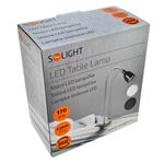 Solight WO33-BK, LED stolná lampička, 2,5W, 3000K, clip, čierna farba
