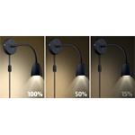 Solight WO54-B, LED nástenná lampička, stmievateľná, 4W, 280lm, 3000K, čierna