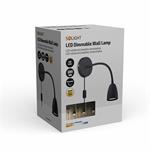 Solight WO54-B, LED nástenná lampička, stmievateľná, 4W, 280lm, 3000K, čierna