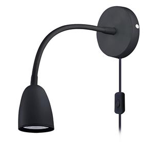 Solight WO54-B, LED nástenná lampička, stmievateľná, 4W, 280lm, 3000K, čierna
