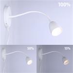 Solight WO54-W, LED nástenná lampička, stmievateľná, 4W, 280lm, 3000K, biela