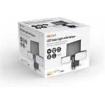 Solight WO7203, LED solárne svetlo so senzorom, 9W, 850lm, 4000K, Li-Ion, čierna