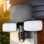 Solight WO7203, LED solárne svetlo so senzorom, 9W, 850lm, 4000K, Li-Ion, čierna