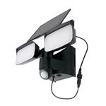 Solight WO7203, LED solárne svetlo so senzorom, 9W, 850lm, 4000K, Li-Ion, čierna