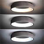 Solight WO768-G, LED stropné svetlo okrúhle Treviso, 48W, 2880lm, stmievateľné, diaľkové ovládanie, sivá
