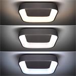 Solight WO769-G, LED stropné svetlo štvorcové Treviso, 48W, 2880lm, stmievateľné, diaľkové ovládanie, sivá