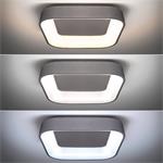 Solight WO769-G, LED stropné svetlo štvorcové Treviso, 48W, 2880lm, stmievateľné, diaľkové ovládanie, sivá