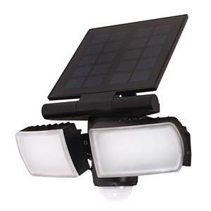 Solight WO772, LED solárne svetlo so senzorom, 8W, 600lm, Li-on, čierna