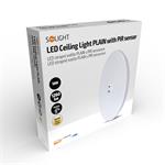 Solight WO776, LED stropné svietidlo PLAIN s PIR senzorom, 18W, 1260lm, 3000K, okrúhle, 33cm