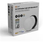 Solight WO779-2, LED vonkajšie osvetlenie, nastaviteľná teplota svetla - 3CCT, 15/18/20W, 1800lm, 22cm, 2v1 - biely a či