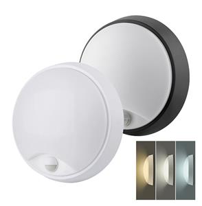 Solight WO780-2, LED vonkajšie osvetlenie so senzorom a nastaviteľnou CCT, 15/18/20W, 1800lm, 22cm, 2v1, biely a čierny 