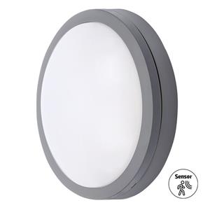 Solight WO781-G-M, LED vonkajšie osvetlenie so senzorom Siena, sivé, 20W, 1500lm, 4000K, IP54, 23cm