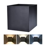 Solight WO801-B, LED vonkajšie nástenné osvetlenie Parma, 6W, 360lm, 10-110°, čierna