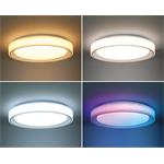 Solight WO8015, LED osvetlenie s diaľkovým ovládačom Floco, 30W + 6W RGB, 2100lm, 40cm, zmena chromatickosti, stmievateľ