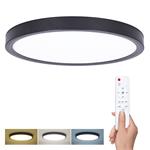 Solight WO8018, LED osvetlenie s diaľkovým ovládačom Estela Black, 36W, 2700lm, 30cm, zmena chromatickosti, stmievateľná