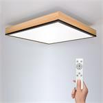 Solight WO802, LED ceiling lighting with remote control, square, wood decor, 3000lm, 40W, 45x45cm