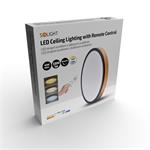 Solight WO805, LED stropné osvetlenie s diaľkovým ovládaním, 40W, 3300lm, okrúhle, drevo, 45cm