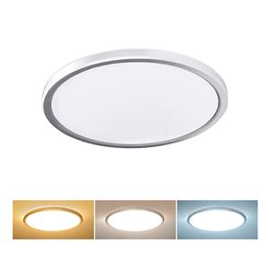 Solight WO826, LED osvetlenie Acate s ochranou proti vlhkosti, IP54, 24W, 2160lm, 3CCT, 30cm, strieborná