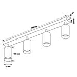 Solight WO8903-B, GU10 bodové osvetlenie Enzo, 4x GU10, 59cm, čierna
