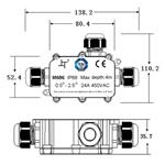 Solight WW004, vodeodolná prepojovací krabička IP68, 1x vstup, 2x výstup, 5-9 / 9-12mm, max 2,5mm2
