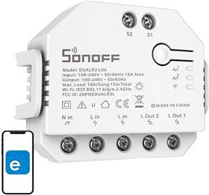 Sonoff Dual R3 Lite, inteligentný prepínač WiFi