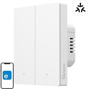 SONOFF M5-2C-80W, WiFi Matter inteligentný nástenný vypínač (2-kanálový, do rámika)