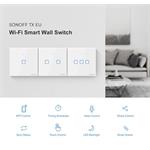 Sonoff T2 EU TX, inteligentný vypínač, WiFi + RF 433, 3-kanálový