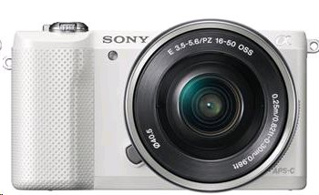 Sony A5000, 16-50mm, 20,1Mpix, bajonet E, bílý