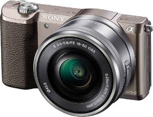 SONY ILCE-5100 Fotoaparát Alfa 5100 s bajonetem E + 16-50mm objektiv  - Brown