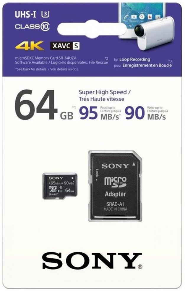 SONY, microSD, 64GB + adapter