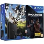 Sony PlayStation 4 Slim, 1TB + 2 hry (Horizon Zero Dawn + Uncharted: The Lost Legacy)
